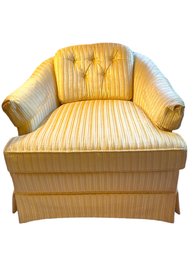 Vintage Upholstered Yellow Accent Arm Chair By Carolina Chair.