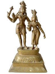 Vintage Brass Statue Of Hindu Goddesses. 10' Tall