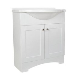 Del Mar 31 In. W X 18.78 In. D Bath Vanity In White With Cultured Marble Vanity Top In White With Belly Bowl S