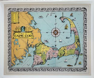 Vintage Cape Cod Map Print, C. 1932