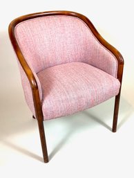 Ward Bennett For Brickel Associates Mid Century Pink Upholstered Walnut Frame Chair