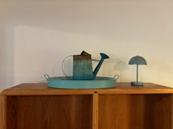 Watering Can And Tray. Nice Patina.