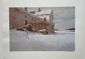 Winter Scene Print Pencil Signed By Don Stone