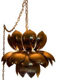 Mid Century Feldman Brass Lotus Chandelier Lamp