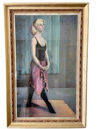 Vintage Signed Pastel And Watercolor ? Painting Of A Ballerina By Nancy M. Roche.