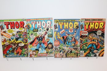 4 Vintage Thor Comics - #211 '74, #239 '75, #247 '76, #256 '76