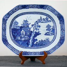 Large Chinese Export Porcelain Blue And White Charger
