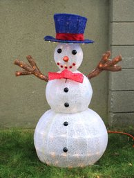 Vintage Artic Frost Animated Lighted Sculpture Snowman