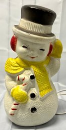 Vintage Poloron 14' Frosty The Snowman Christmas Plastic Blow Mold Lights Up