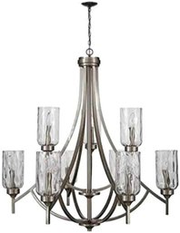 Allen  Roth Latchbury 9-Light Brushed Nickel Transitional Dry Rated Chandelier