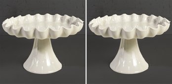 A Pair Of Raised Cake Stands In Melamine - New!  (2 Of 3)