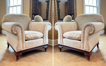A Pair Of Magnificent Turned Arm Parlor Chairs By Lillian August