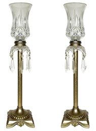 Brass And Crystal Table Lamps By Waterford