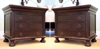 A Pair Of Solid Hardwood Nightstands By Bausman & Co
