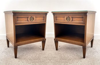 A Pair Of Magnificent Vintage Mahogany Nightstands By Henredon