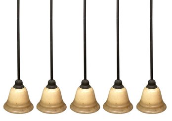 A Set Of 5 Pendant Lights