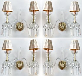 A Set Of 4 Antique Venetian Glass Wall Sconces