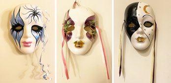 A Trio Of Vintage Carnival Masks