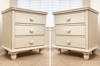 A Pair Of Painted Wood Nightstands By Southern Furniture