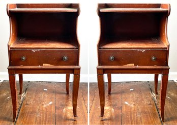 A Pair Of Early 20th Century Mahogany Setback Nightstands