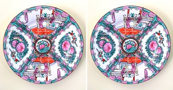 A Pair Of Hand Painted Chinese Plates