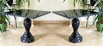 A Pair Of Fabulous Hollywood Regency Marble Side Tables