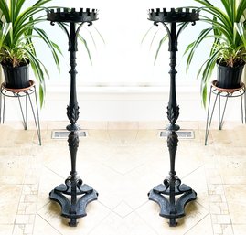 A Pair Of Vintage Wrought Iron Plant Stands