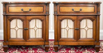 A Pair Of Fruitwood Nightstands In French Provincial Style