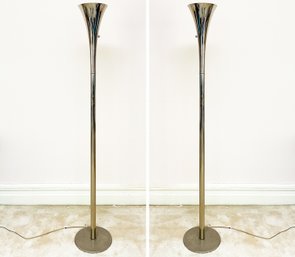 A Pair Of Vintage Modern Torchiere Lamp