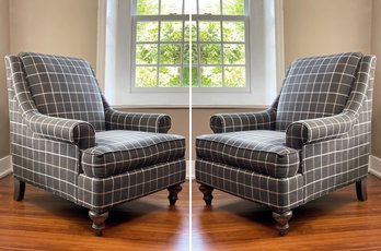 A Pair Of Upholstered Armchairs By Bassett Furniture