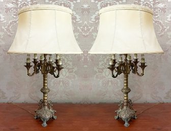 A Pair Of Early 20th Century Bronze Table Lamps