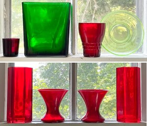 Red, Green, And Depression Glass Collection