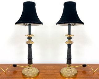 A Pair Of Vintage Stick Lamps