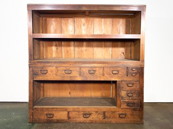 A Stunning Antique Two Piece Kitchen Tansu