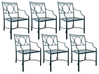 A Set Of 6 Vintage Cast Aluminum Dining Chairs From The Venetian Line By Brown Jordan