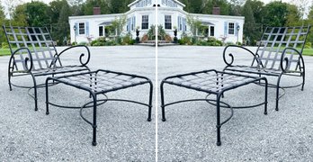 A Pair Of Cast Aluminum Two Piece Lounge Chairs From The Venetian Collection By Brown Jordan