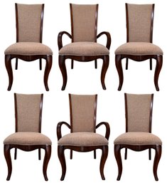 A Set Of 6 Dining Chairs In Cordovan Linen