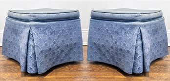 A Pair Of Skirted Ottomans