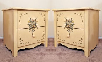 A Pair Of Faux Painted Nightstands