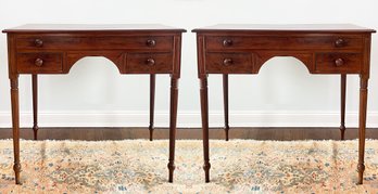 A Pair Of Late 19th Century English Mahogany Console Tables