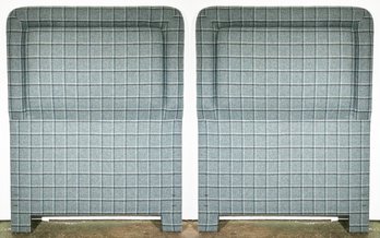 A Pair Of Twin Head Boards In Elegant Upholstered Flannel