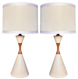 A Pair Of Fab Vintage 1970's Danish Modern Lamps - Recently Rewired