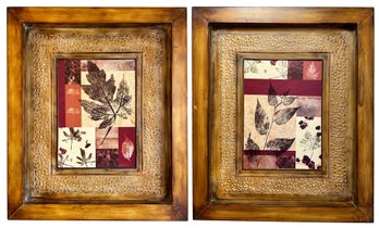 A Pair Of Autumnal Leaf Prints In Custom Frames