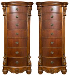 A Pair Of Mahogany Lingerie Chests By Pulaski Furniture