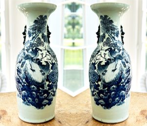 A Pair Of Large Antique Chinese Export Vases