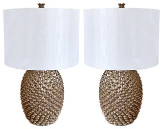 A Pair Of Glam Modern Pineapple Lamps