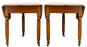 A Pair Of Custom Maple Nightstands Or Side Tables - ONE Antique Drop Leaf Table Refashioned As A Pair!