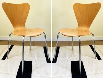 A Pair Of Modern Bent Ply Side Chairs