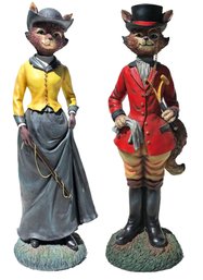 A Pair Of Modern Fox Hunting Figures By Winterthur