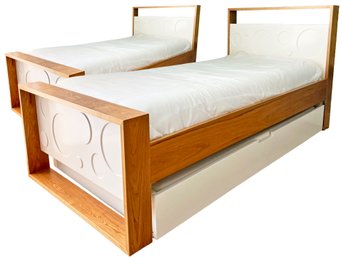 A Pair Of Modern Twin Bedsteads With Trundles From Nurseryworks By Design Public